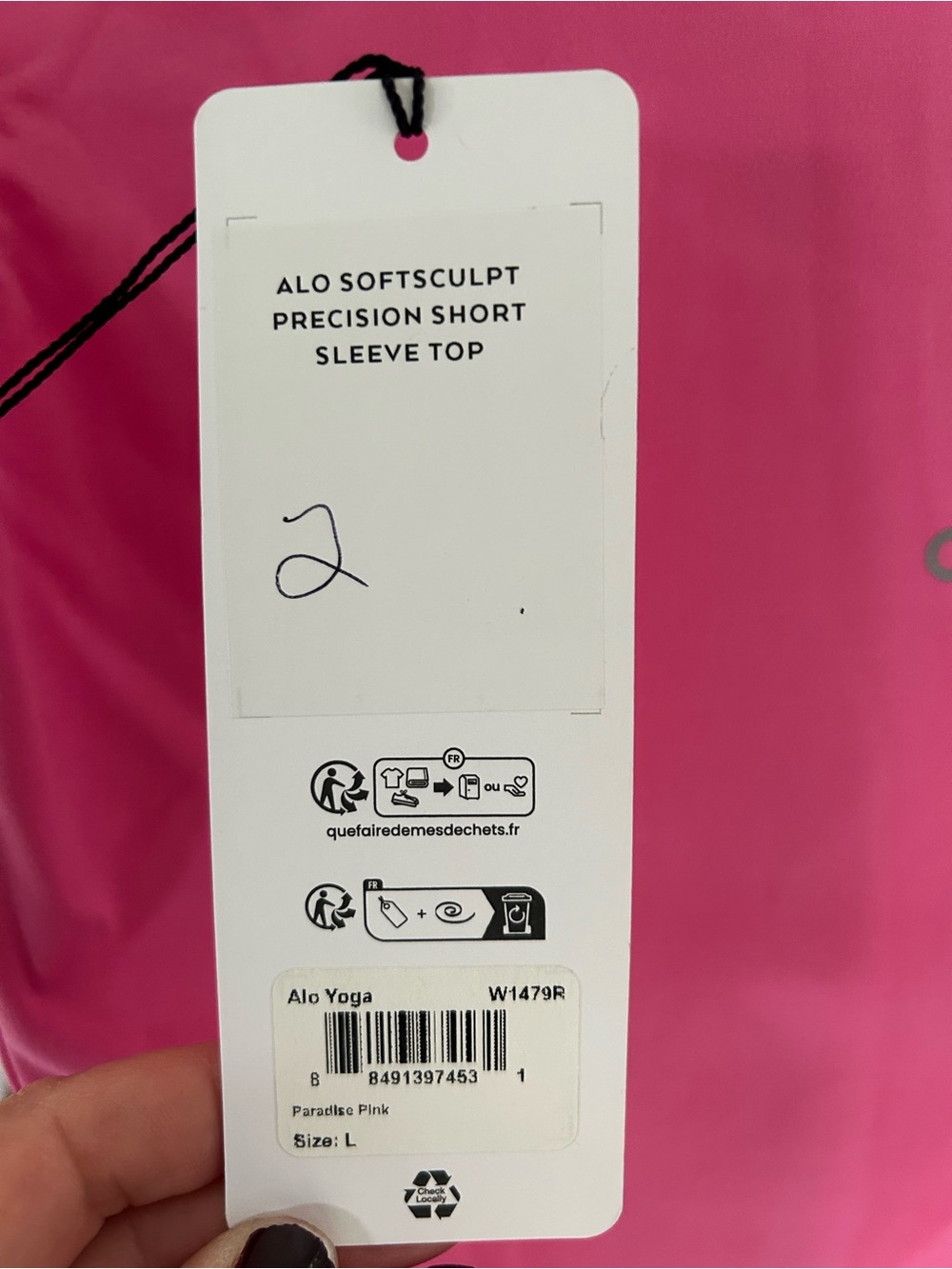 ALO Yoga Women's Hot Pink Short Sleeve Top - Picture 5 of 7